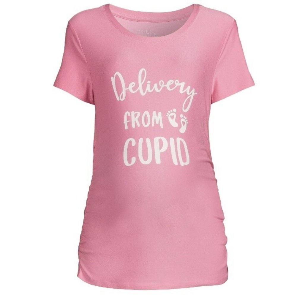 Time And Tru Womens Maternity Tee Large 12-14 New with Tags Pink Cupid Delivery